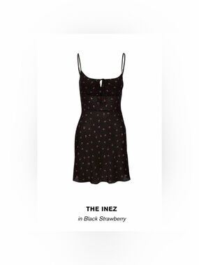 Realisation ParThe Inez silk mini dress in the black strawberryprint +Tote bag